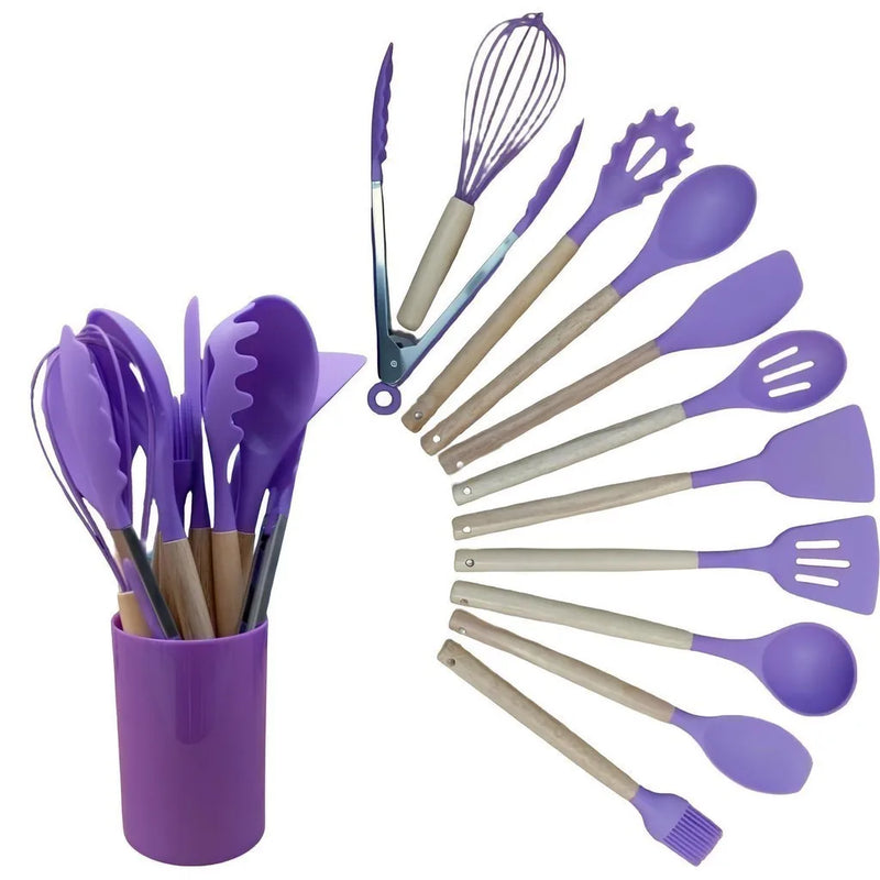 Conjunto de Cozinha Kit C/12 Peças Ferramentas de Silicone para Cozinha