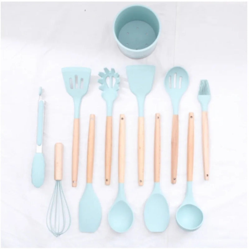 Conjunto de Cozinha Kit C/12 Peças Ferramentas de Silicone para Cozinha